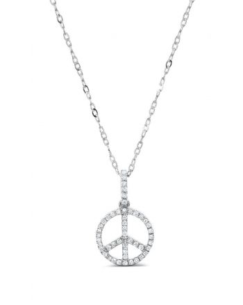 Peace Sign in 18k white gold