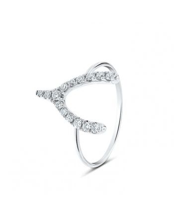 Wishbone Diamond Ring in 18k White Gold (0.30ct)