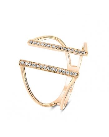 Bridge Diamond Ring in 18k Rose Gold (0.09ct)