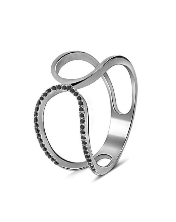 Prater Diamond Ring in 18k Black Gold (0.08ct)