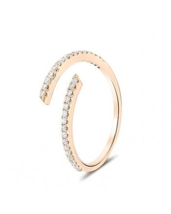 Spiral Diamond Ring in 18k Rose Gold (0.21ct)