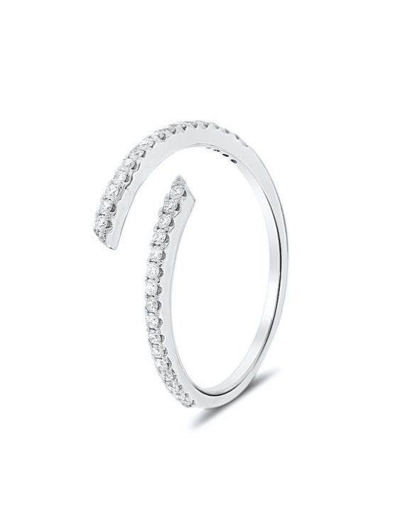 Spiral Diamond Ring in 18K White Gold (0.21ct)