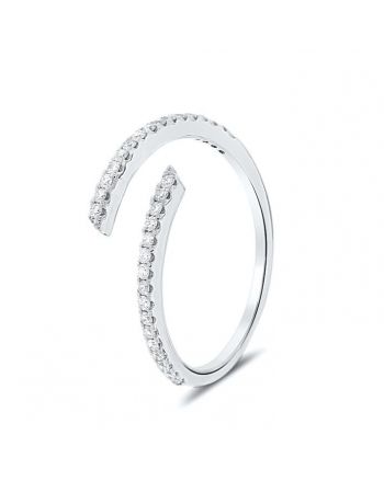 Spiral Diamond Ring in 18K White Gold (0.21ct)