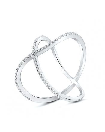 Modern X Diamond Ring in 18k White Gold (0.28ct)