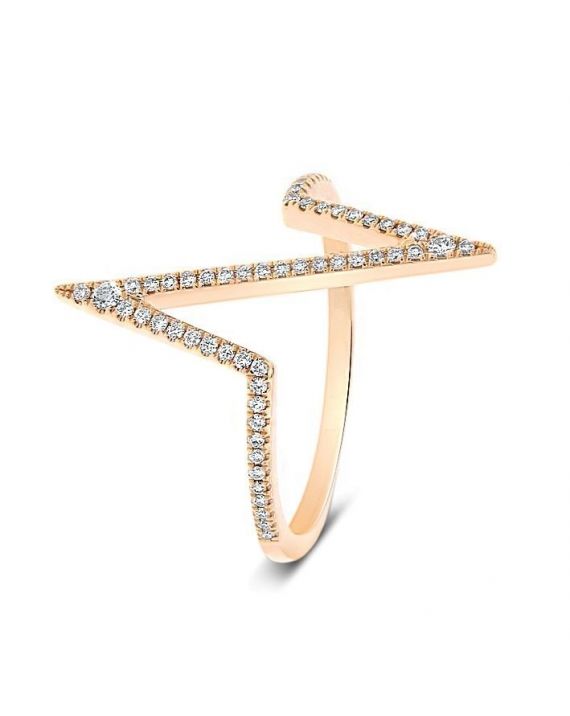 Heartbeat Diamond Ring in 18k Rose Gold (0.20ct)