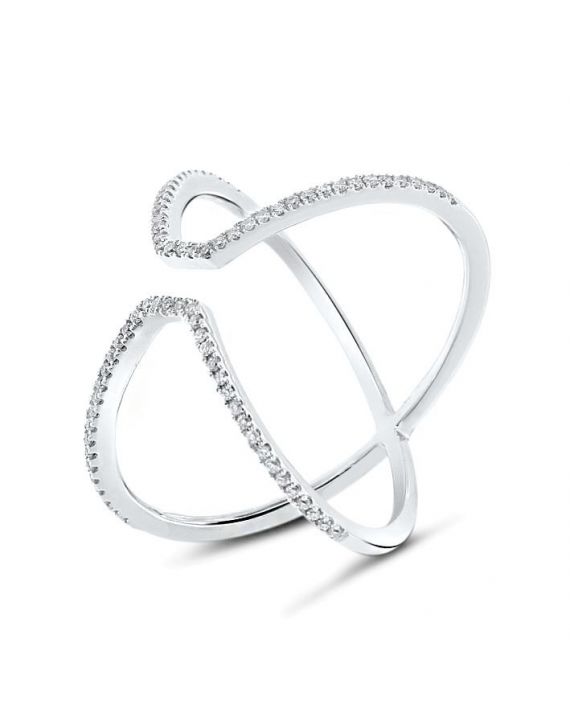 Runway Diamond Ring in 18k White Gold (0.18ct)