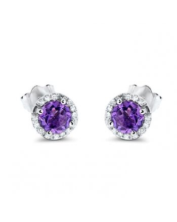 Martini Glass Amethyst Earrings