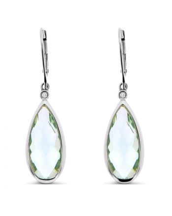 Tear Drop Earrings in 14k White Gold