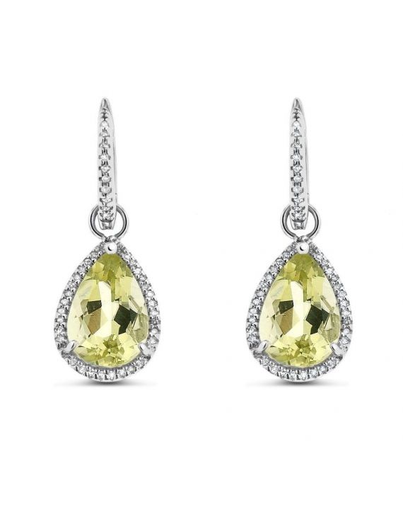 Drop Earrings in 14k White Gold