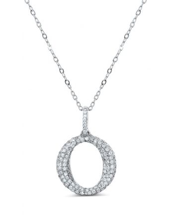 O Diamond Necklace in 18k White Gold