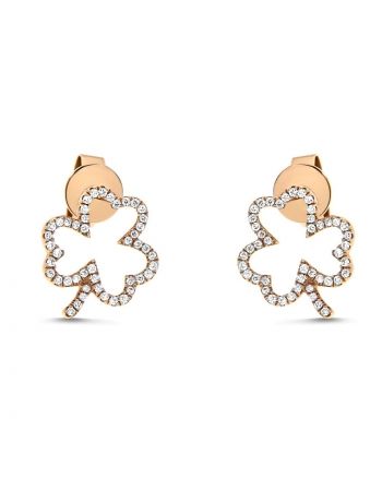 Shamrock Diamond Studs in 18k Rose Gold