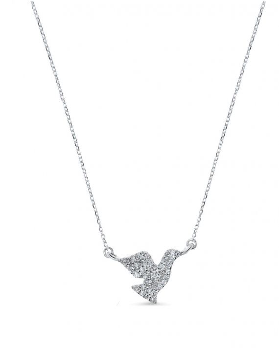 Dove Necklace in 14k white gold
