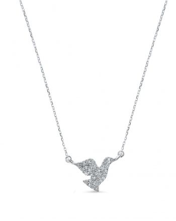 Dove Necklace in 14k white gold