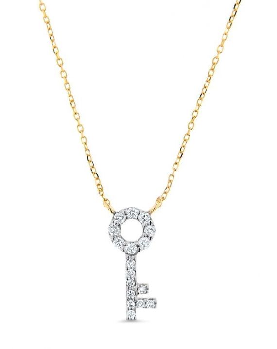 Key Necklace in 14k yellow gold