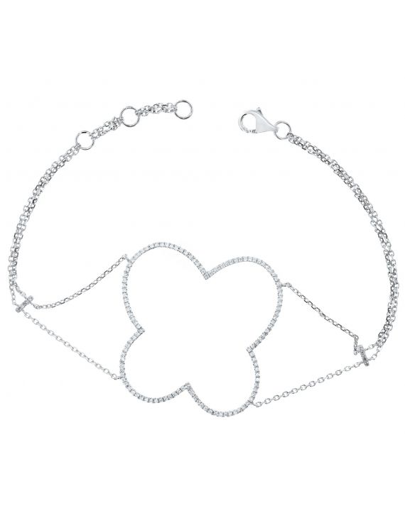Clover Bracelet in 18k White Gold