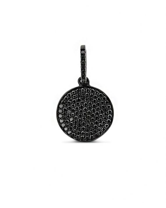 Diamond Disc pendant in 18k black gold