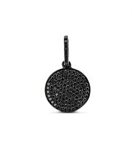 Disc pendant in 18k black gold