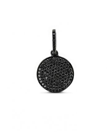 Diamond Disc pendant in 18k black gold
