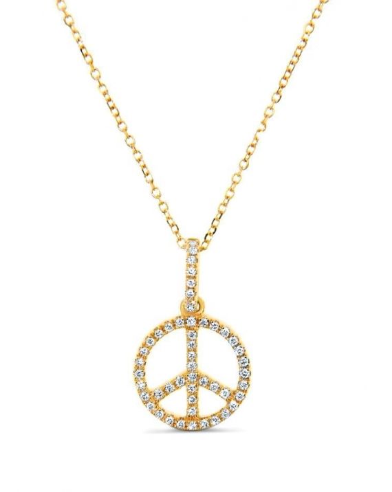 Peace Sign in 18k yellow gold