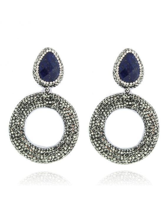 Sterling Silver Sapphire Drop Earrings