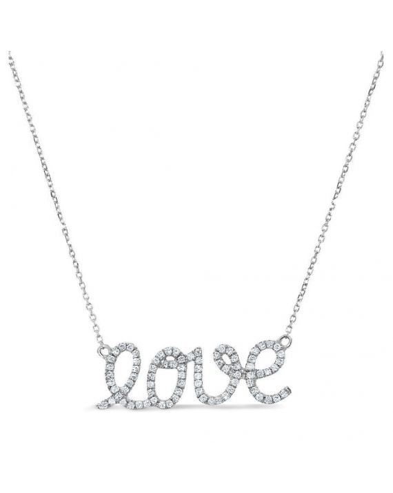 Diamond Love Necklace in 14k white gold