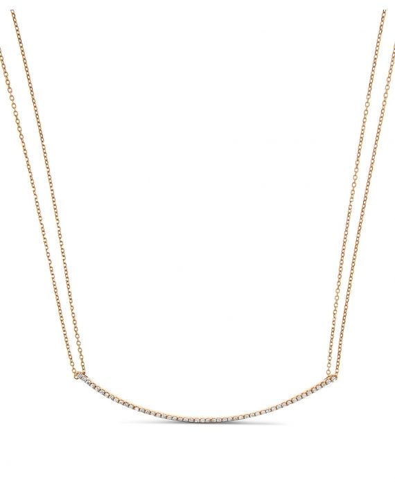 Diamond Bar Necklace in 18k rose gold