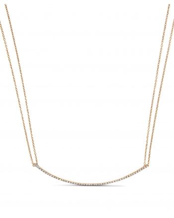 Diamond Bar Necklace in 18k rose gold