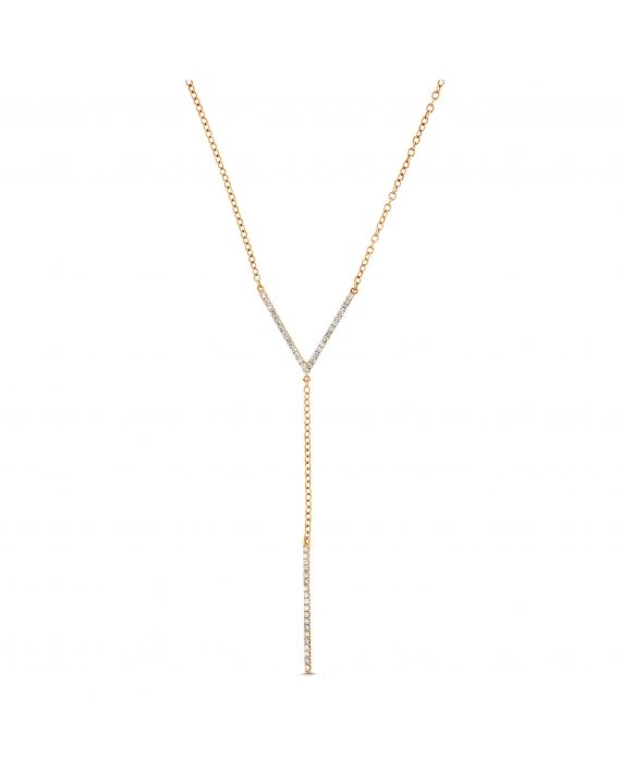 Diamond Lariat Necklace in 18k rose gold