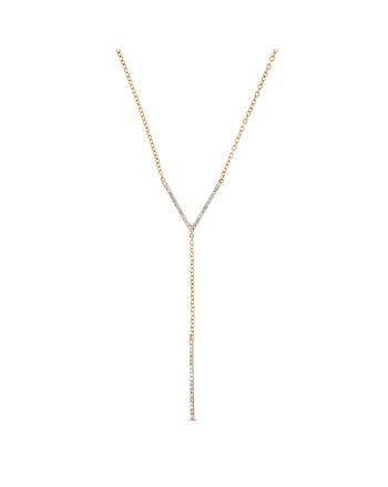 Diamond Lariat Necklace in 18k rose gold