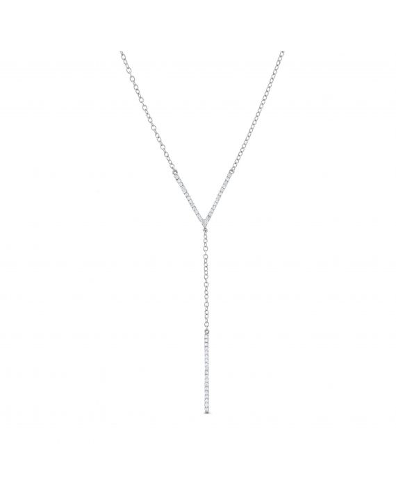 Diamond Lariat Necklace in 18k white gold