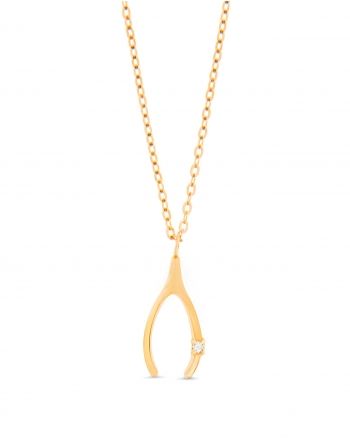 Wishbone Necklace 14k yellow gold