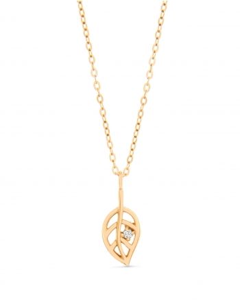 Leaf Necklace in 14k yellow gold