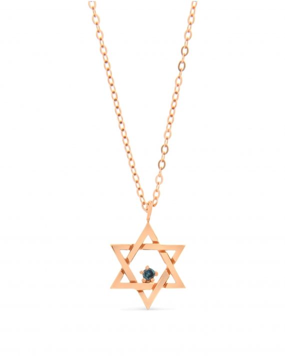 Jewish Star in 14k rose gold
