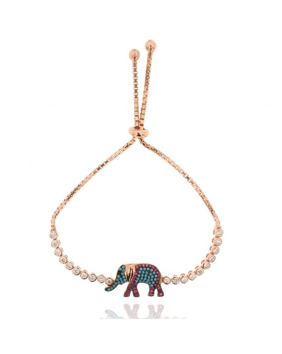 Sterling Silver Peanut Elephant Bracelet