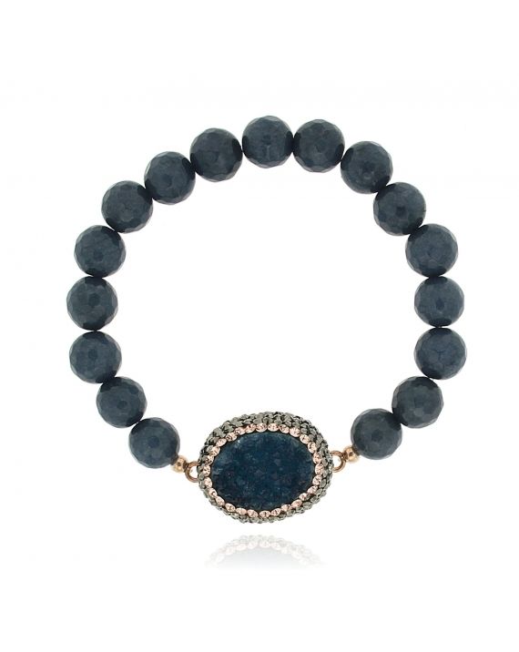 Sterling Silver Blue Beaded Bracelet