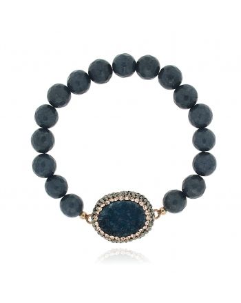 Sterling Silver Blue Beaded Bracelet