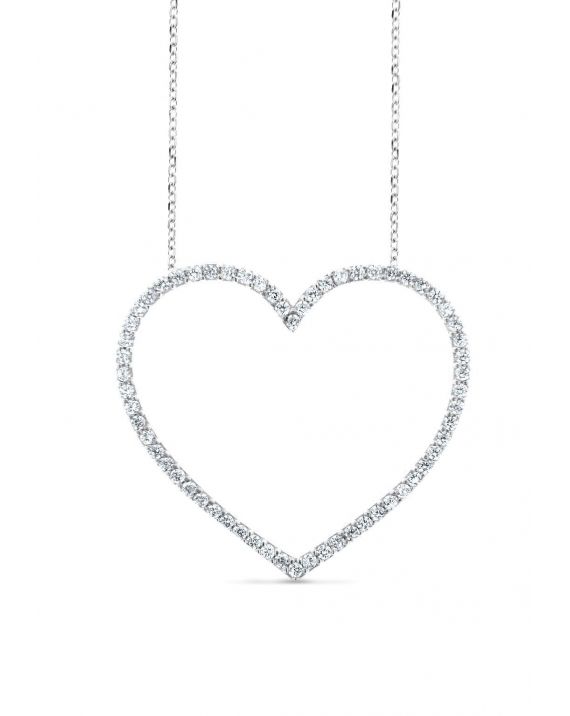 Sterling Silver Open Heart Necklace