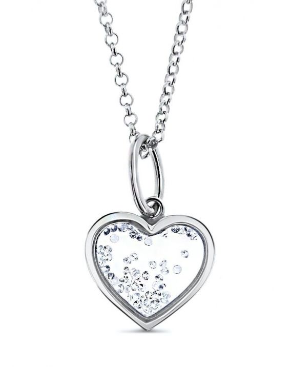 Sterling Silver Small Floating Heart Necklace