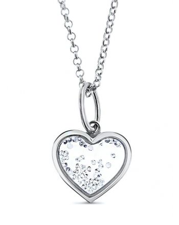 Sterling Silver Small Floating Heart Necklace