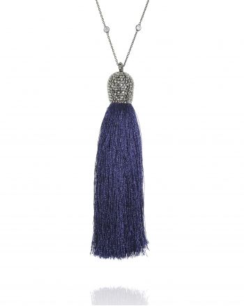 Sterling Silver Sapphire Tassel Necklace