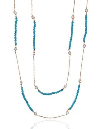 Sterling Silver Long Turquoise Necklace