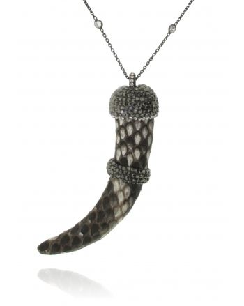 Sterling Silver Python White Horn Necklace
