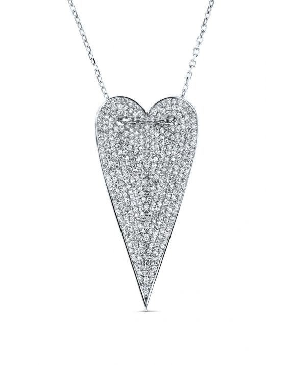 Sterling Silver Long Heart Necklace