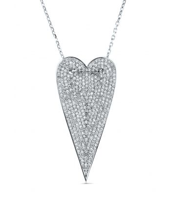 Sterling Silver Long Heart Necklace