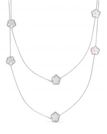 Sterling Silver Mother of Pearl Clover Necklace
