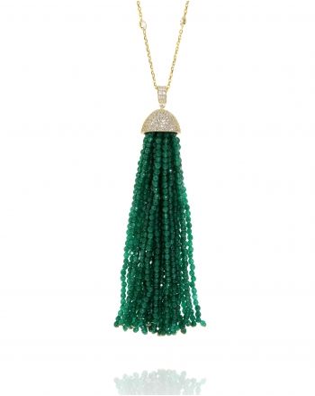 Sterling Silver Jade Tassel Necklace