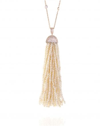 Sterling Silver Pearl Tassel Necklace