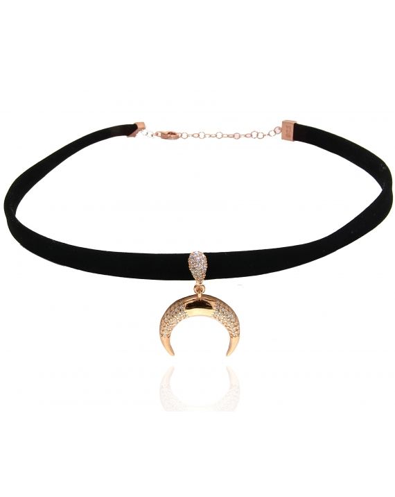 Sterling Silver Double Horn Choker