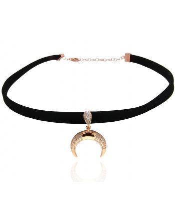 Sterling Silver Double Horn Choker