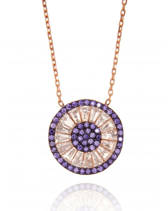 Sterling Silver Rose Solar Necklace